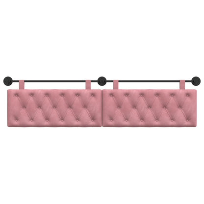 Hangend Hoofdeinde Wandgemonteerd Roze 210 x 55 x 7 cm Fluweel