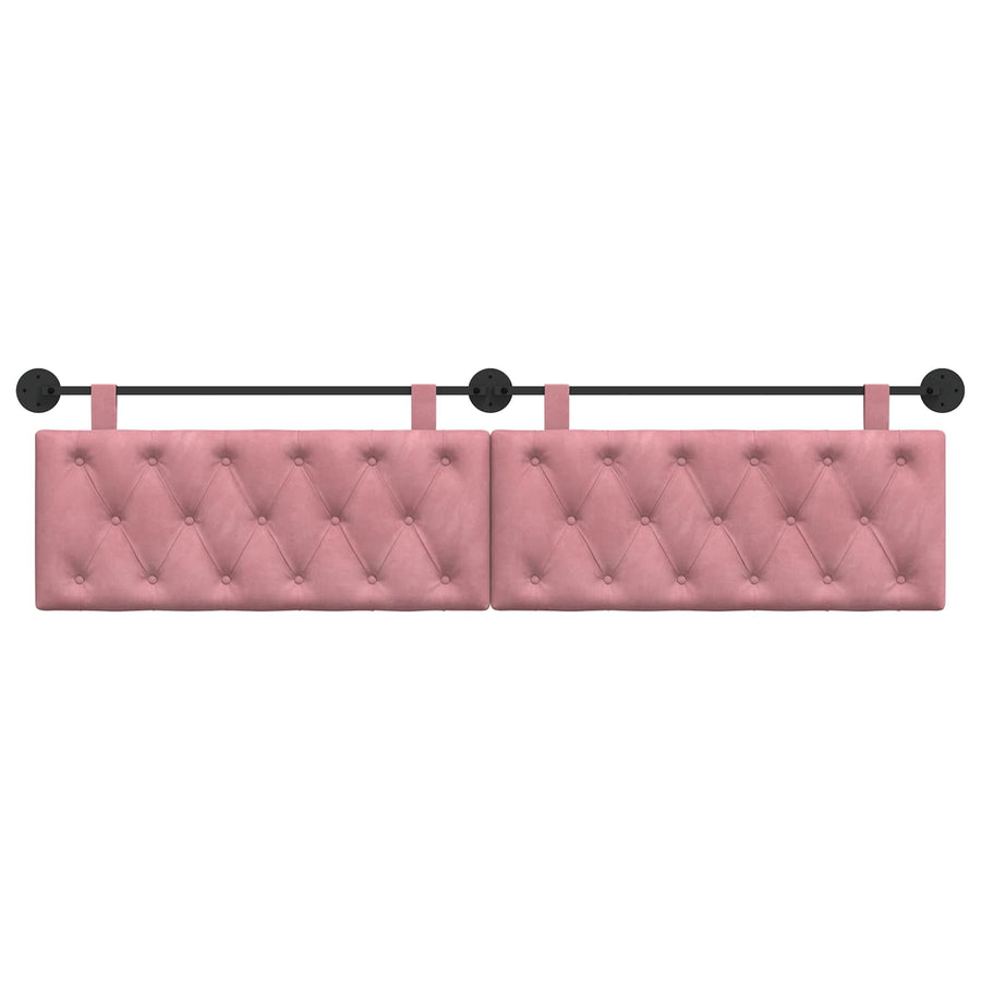 Hangend Hoofdeinde Wandgemonteerd Roze 210 x 55 x 7 cm Fluweel