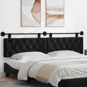 Hoofdbord wandmontage 210x55x7 cm zwart fluweel