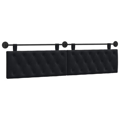 Hangend Hoofdeinde Wandgemonteerd Zwart 210 x 55 x 7 cm Fluweel