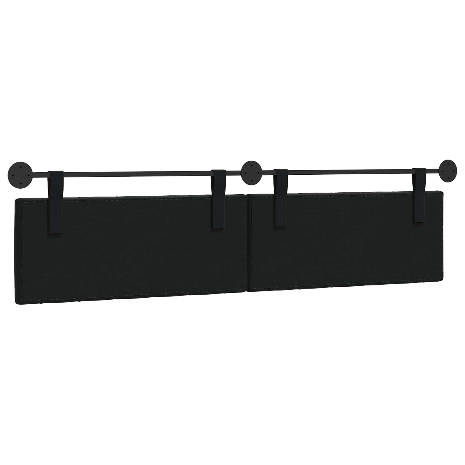 Hangend Hoofdeinde Wandgemonteerd Zwart 210 x 55 x 7 cm Fluweel