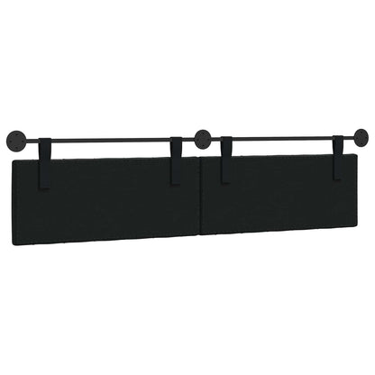 Hangend Hoofdeinde Wandgemonteerd Zwart 210 x 55 x 7 cm Fluweel