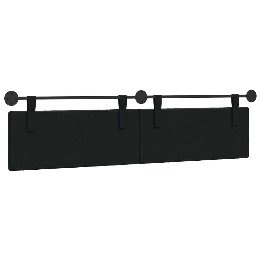 Hangend Hoofdeinde Wandgemonteerd Zwart 210 x 55 x 7 cm Fluweel