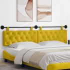 Wall-Mounted Headboard Hanging Yellow 210 x 55 x 7 cm Velvet