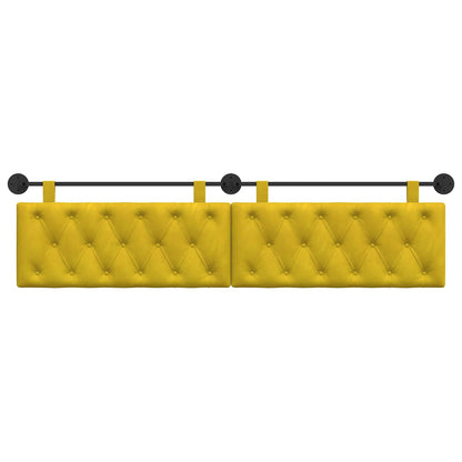 Hangend Hoofdeinde Wandgemonteerd Geel 210 x 55 x 7 cm Fluweel
