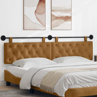 Hoofdbord wandmontage 210x55x7 cm bruin fluweel