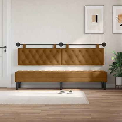 Hangend Hoofdeinde Wandgemonteerd Bruin 210 x 55 x 7 cm Fluweel