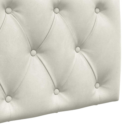 Hangend Hoofdeinde Wandgemonteerd Crème 210 x 55 x 7 cm Fluweel
