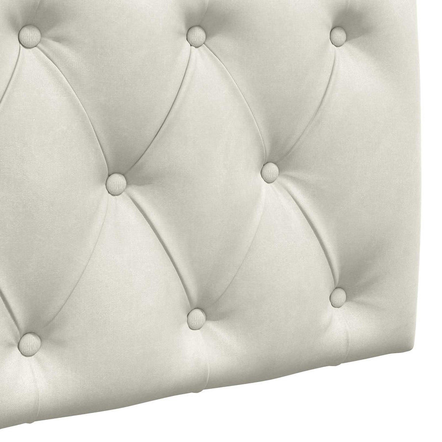 Hangend Hoofdeinde Wandgemonteerd Crème 210 x 55 x 7 cm Fluweel