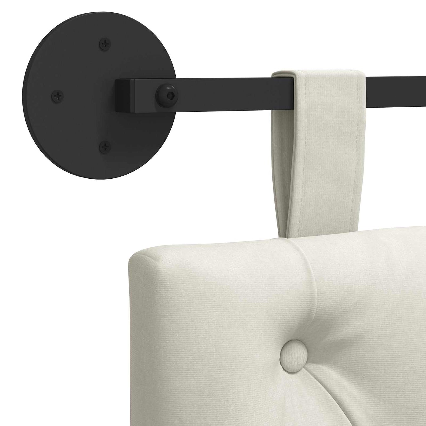 Hangend Hoofdeinde Wandgemonteerd Crème 210 x 55 x 7 cm Fluweel