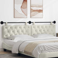 Hangend Hoofdeinde Wandgemonteerd Crème 210 x 55 x 7 cm Fluweel