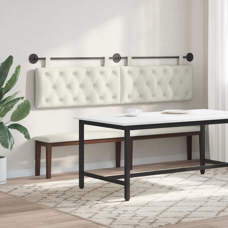 Hangend Hoofdeinde Wandgemonteerd Crème 210 x 55 x 7 cm Fluweel
