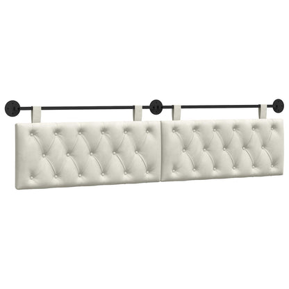 Hangend Hoofdeinde Wandgemonteerd Crème 210 x 55 x 7 cm Fluweel