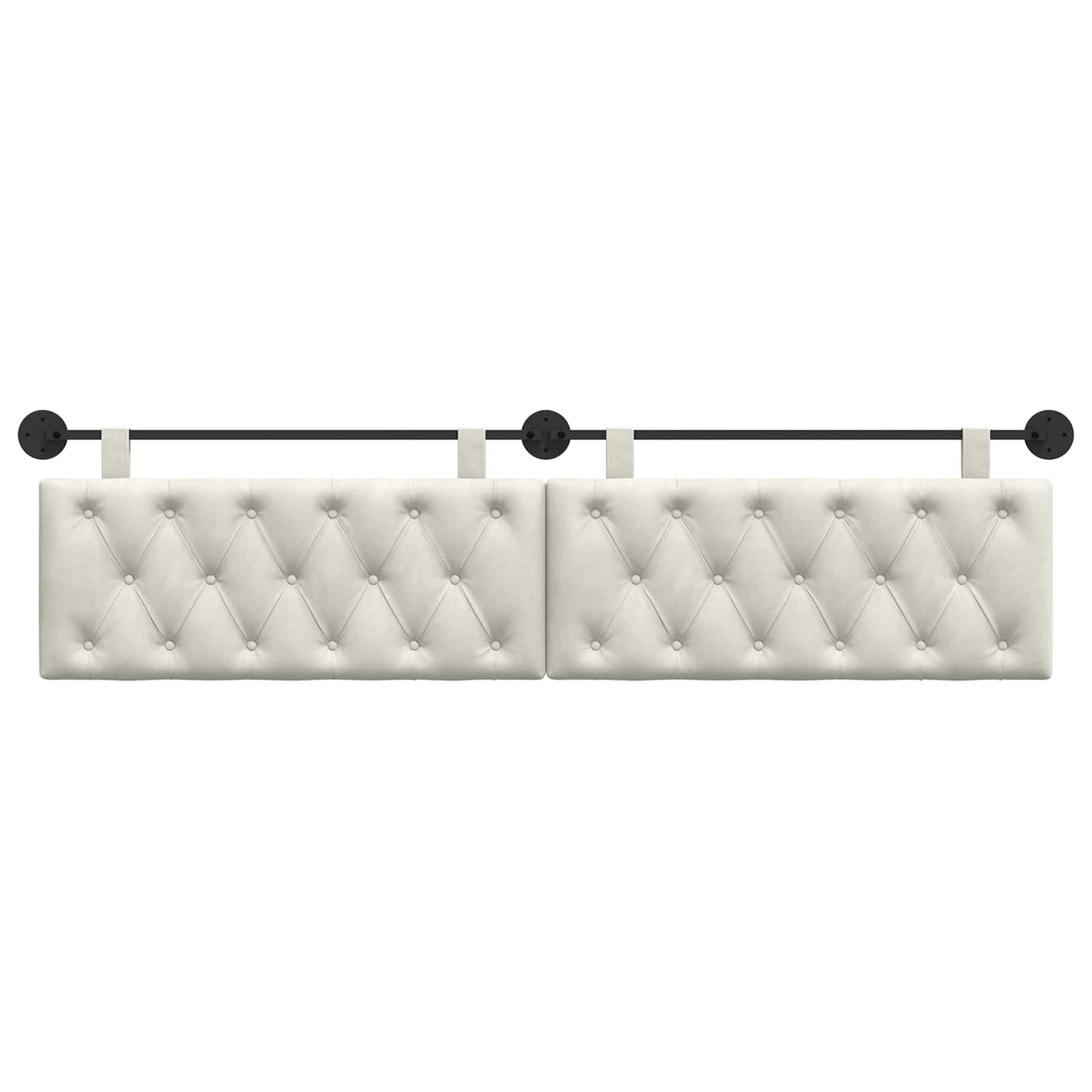 Hangend Hoofdeinde Wandgemonteerd Crème 210 x 55 x 7 cm Fluweel