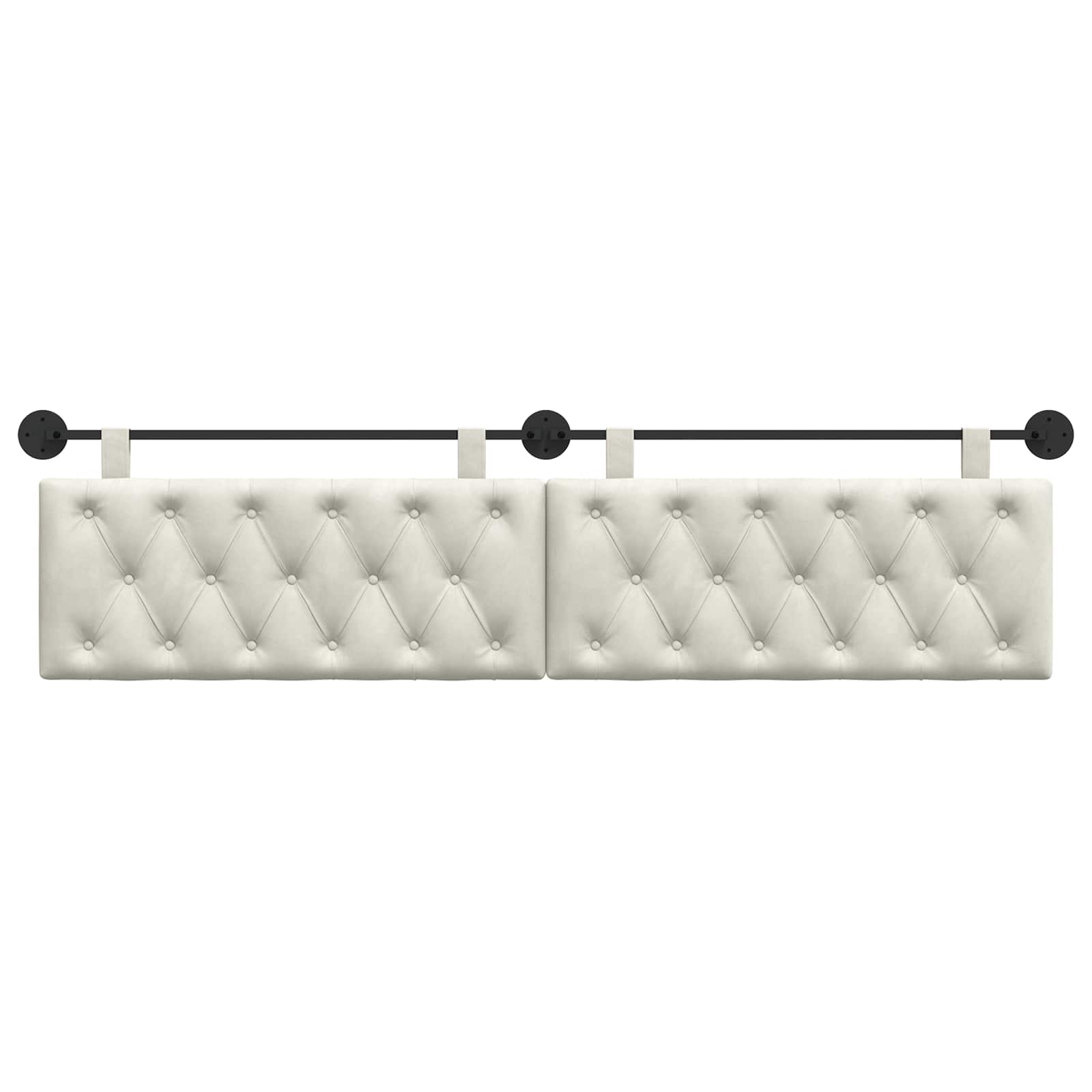 Hangend Hoofdeinde Wandgemonteerd Crème 210 x 55 x 7 cm Fluweel