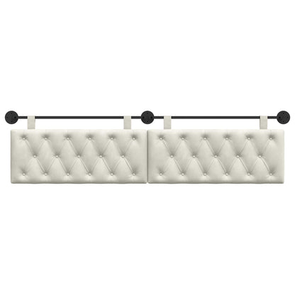 Hangend Hoofdeinde Wandgemonteerd Crème 210 x 55 x 7 cm Fluweel