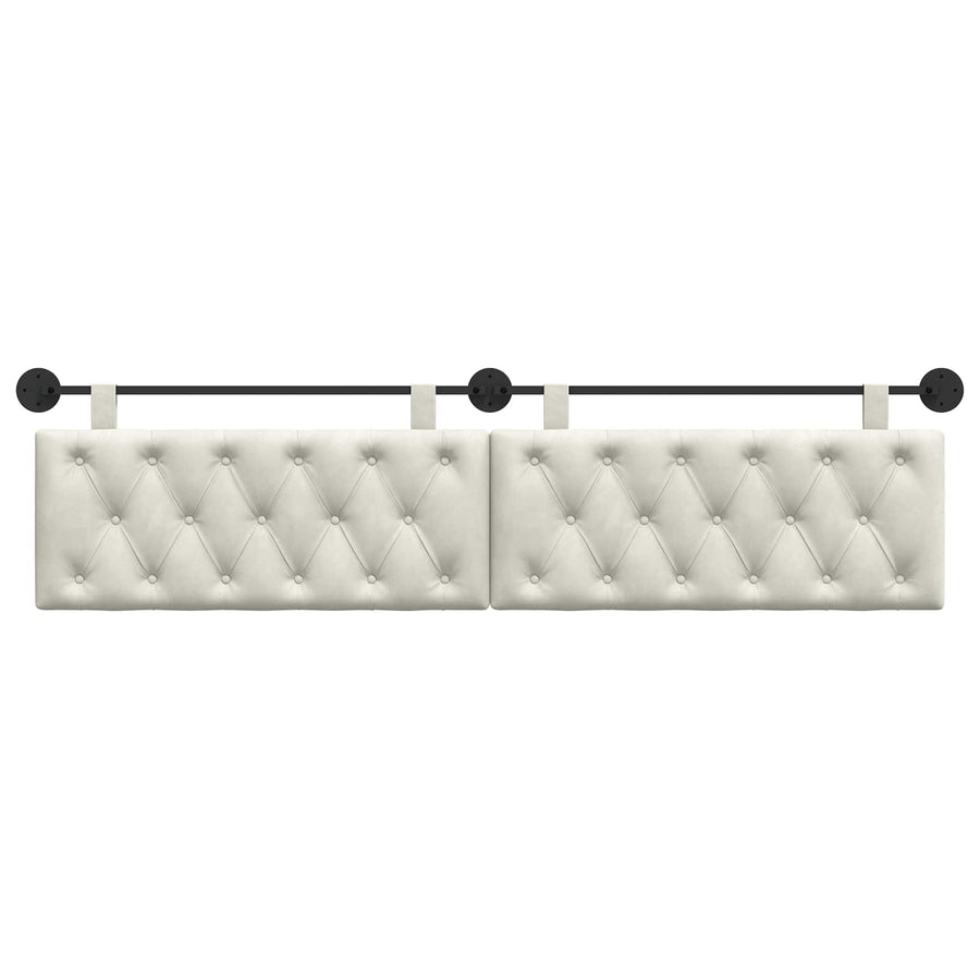 Hangend Hoofdeinde Wandgemonteerd Crème 210 x 55 x 7 cm Fluweel