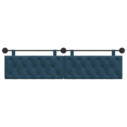 Hangend Hoofdeinde Wandgemonteerd Blauw 210 x 55 x 7 cm Fluweel