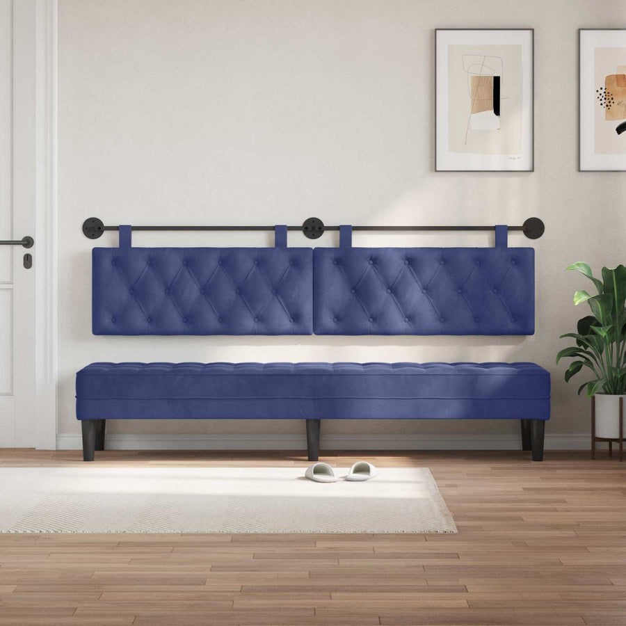Hangend Hoofdeinde Politieblauw 210 x 55 x 7 cm Fluweel