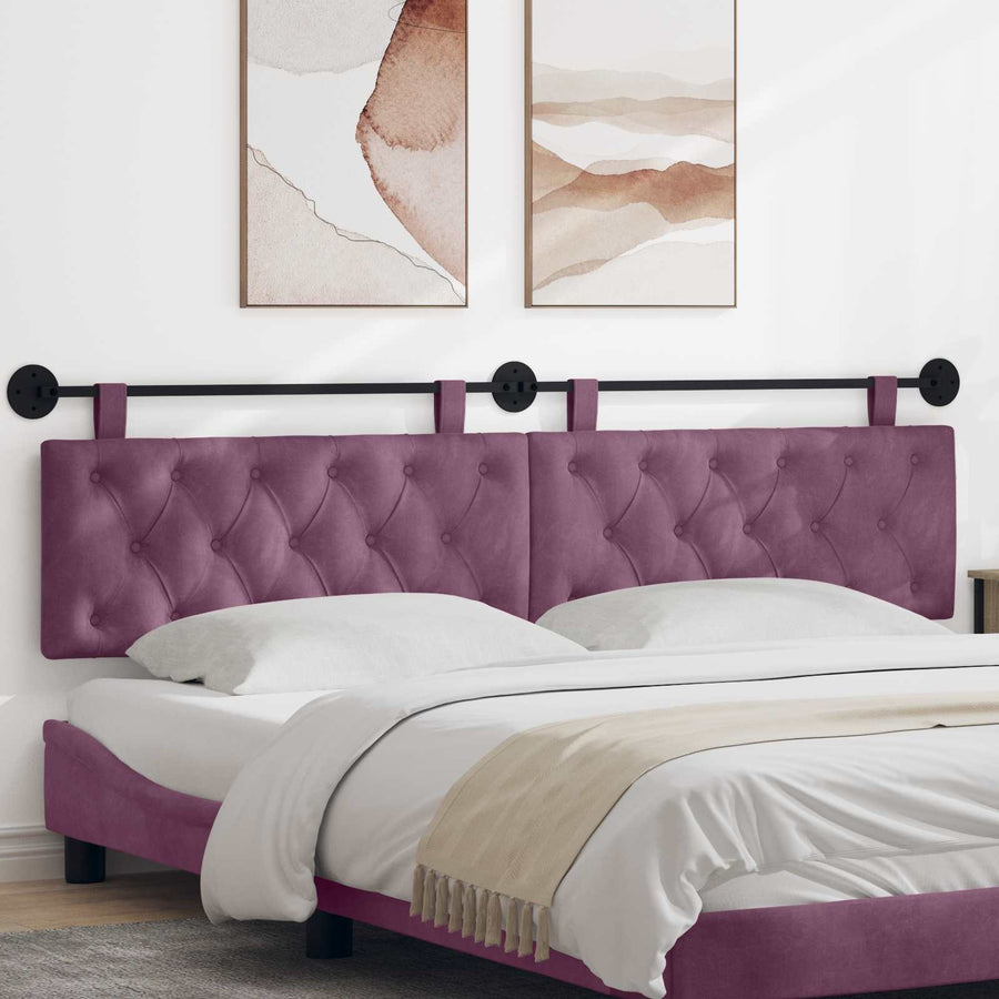 Hangend Hoofdeinde Wandgemonteerd Paars 210 x 55 x 7 cm Fluweel