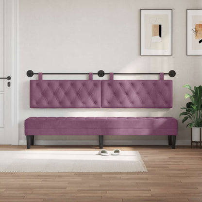 Hangend Hoofdeinde Wandgemonteerd Paars 210 x 55 x 7 cm Fluweel