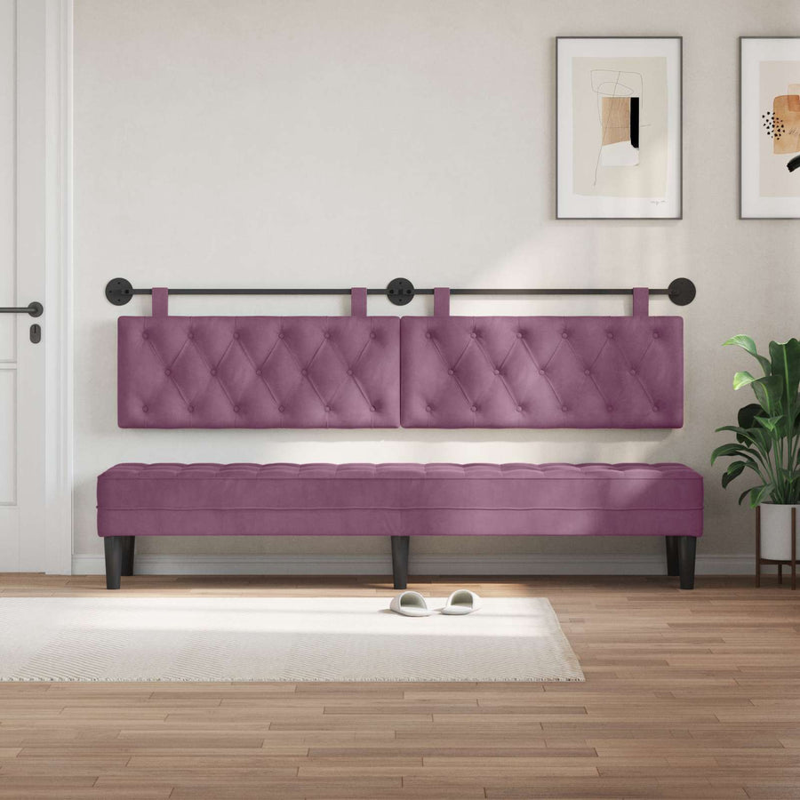 Hangend Hoofdeinde Wandgemonteerd Paars 210 x 55 x 7 cm Fluweel