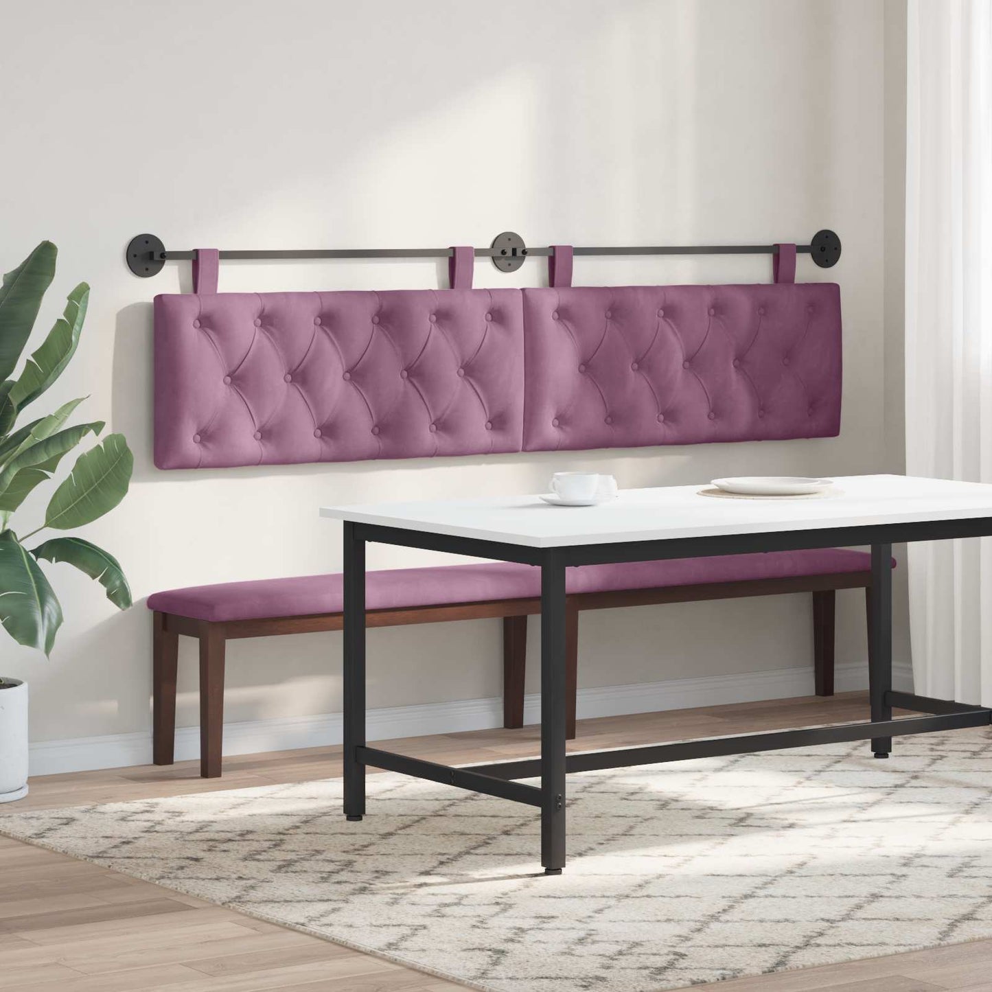 Hangend Hoofdeinde Wandgemonteerd Paars 210 x 55 x 7 cm Fluweel