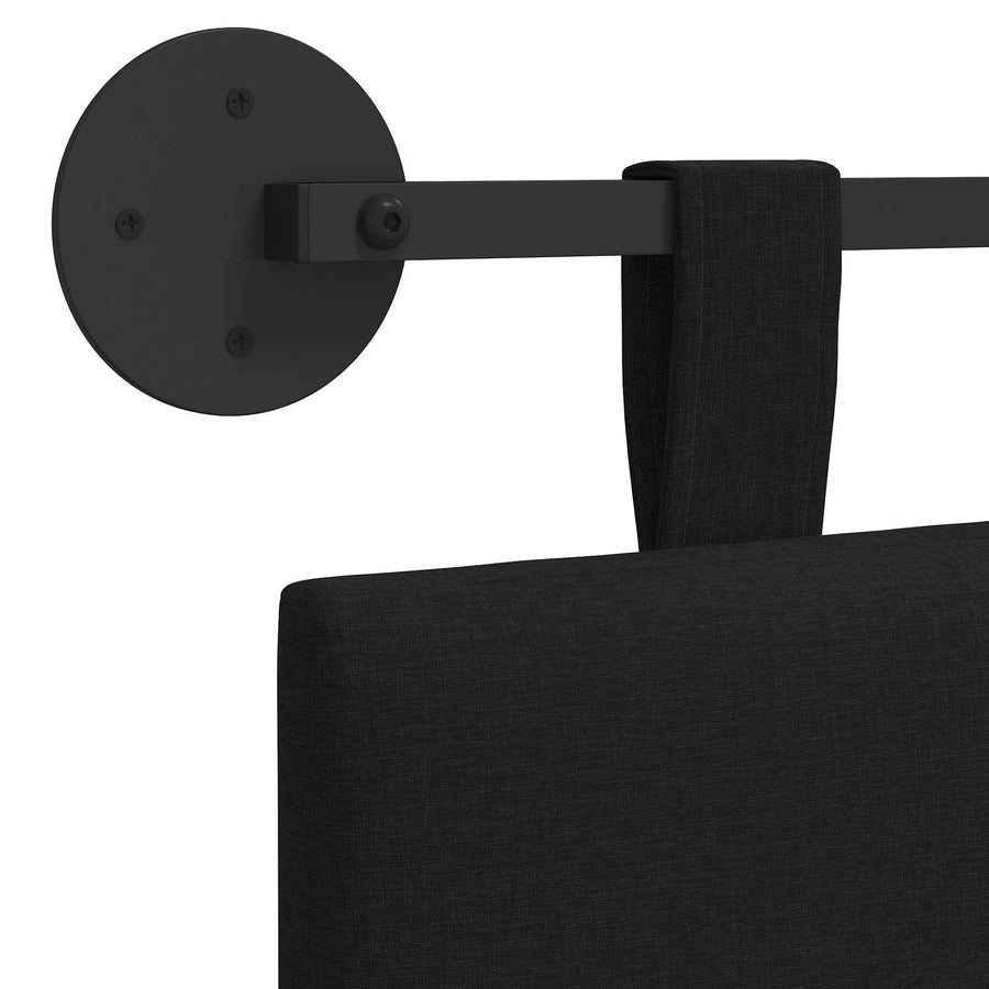 Hangend Hoofdeinde Wandgemonteerd Zwart 110 x 55 x 5 cm Stof