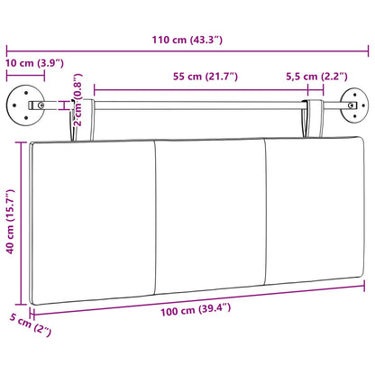 Hangend Hoofdeinde Wandgemonteerd Crème 110 x 55 x 5 cm Stof