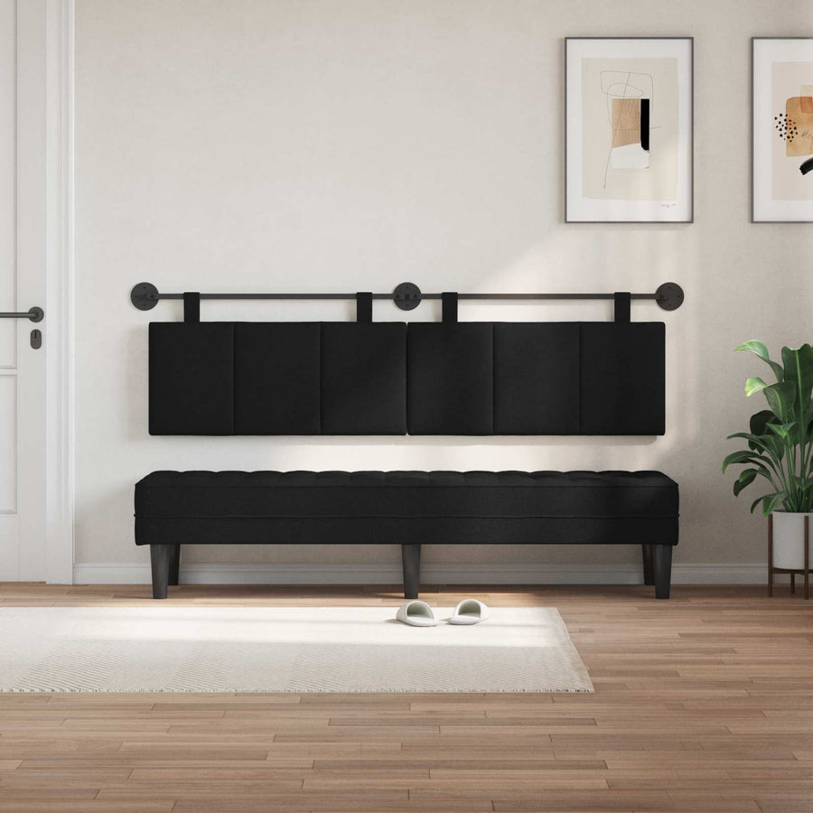 Hangend Hoofdeinde Wandgemonteerd Zwart 170 x 55 x 5 cm Stof