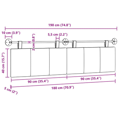 Hangend Hoofdeinde Gestreept Donkerbruin 190 x 55 x 5 cm Stof