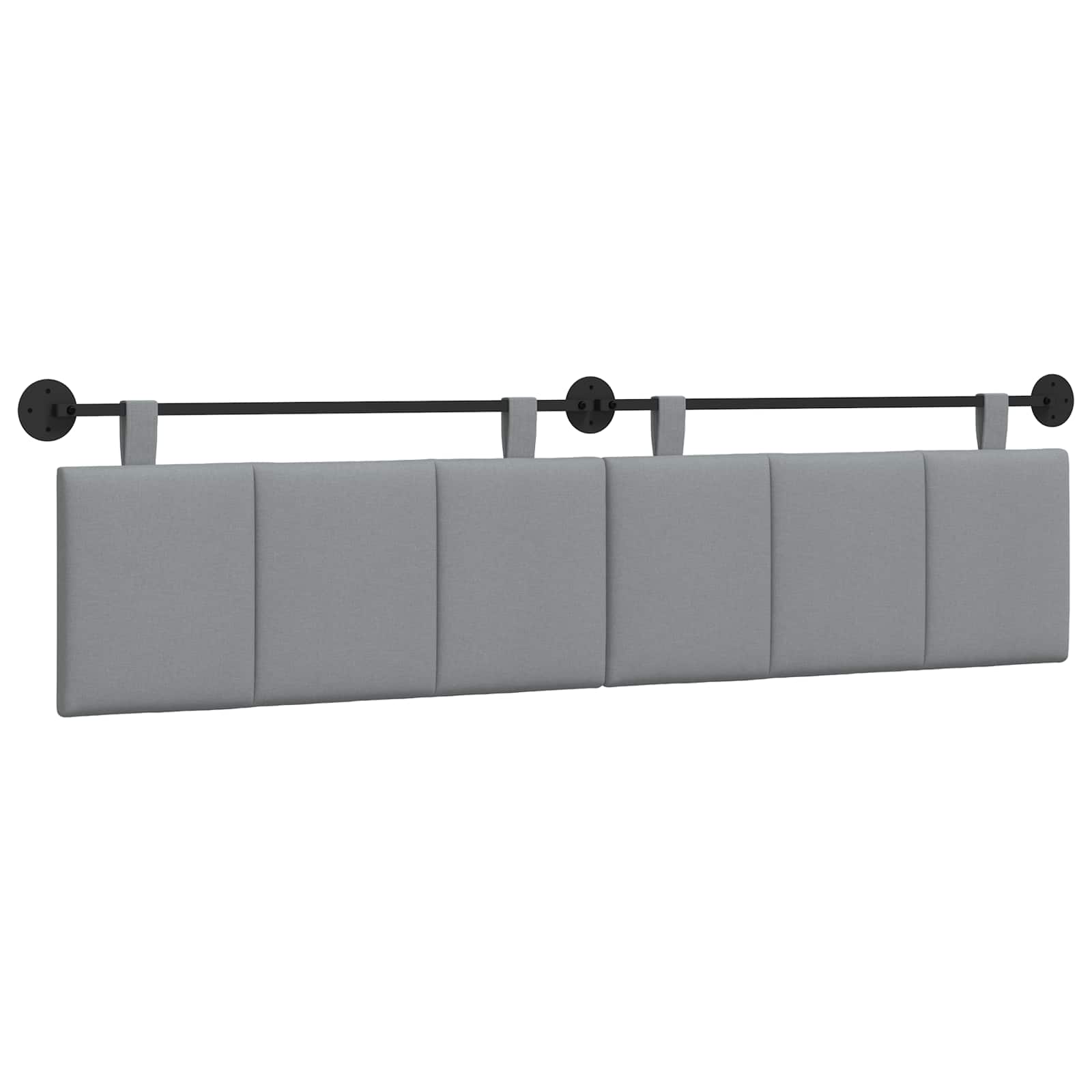 Hangend Hoofdeinde Gestreept Lichtgrijs 210 x 55 x 5 cm Stof