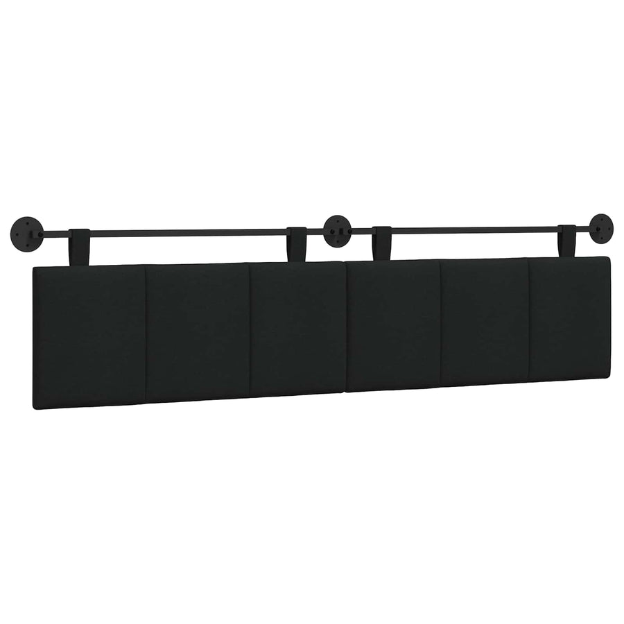 Hangend Hoofdeinde Wandgemonteerd Zwart 210 x 55 x 5 cm Stof