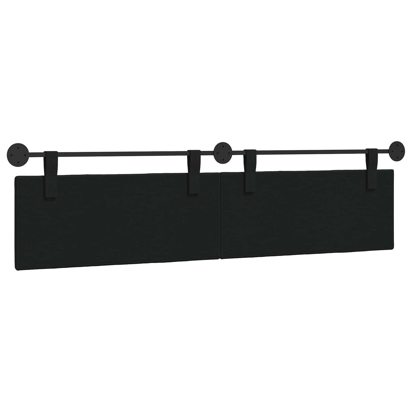 Hangend Hoofdeinde Wandgemonteerd Zwart 210 x 55 x 5 cm Stof