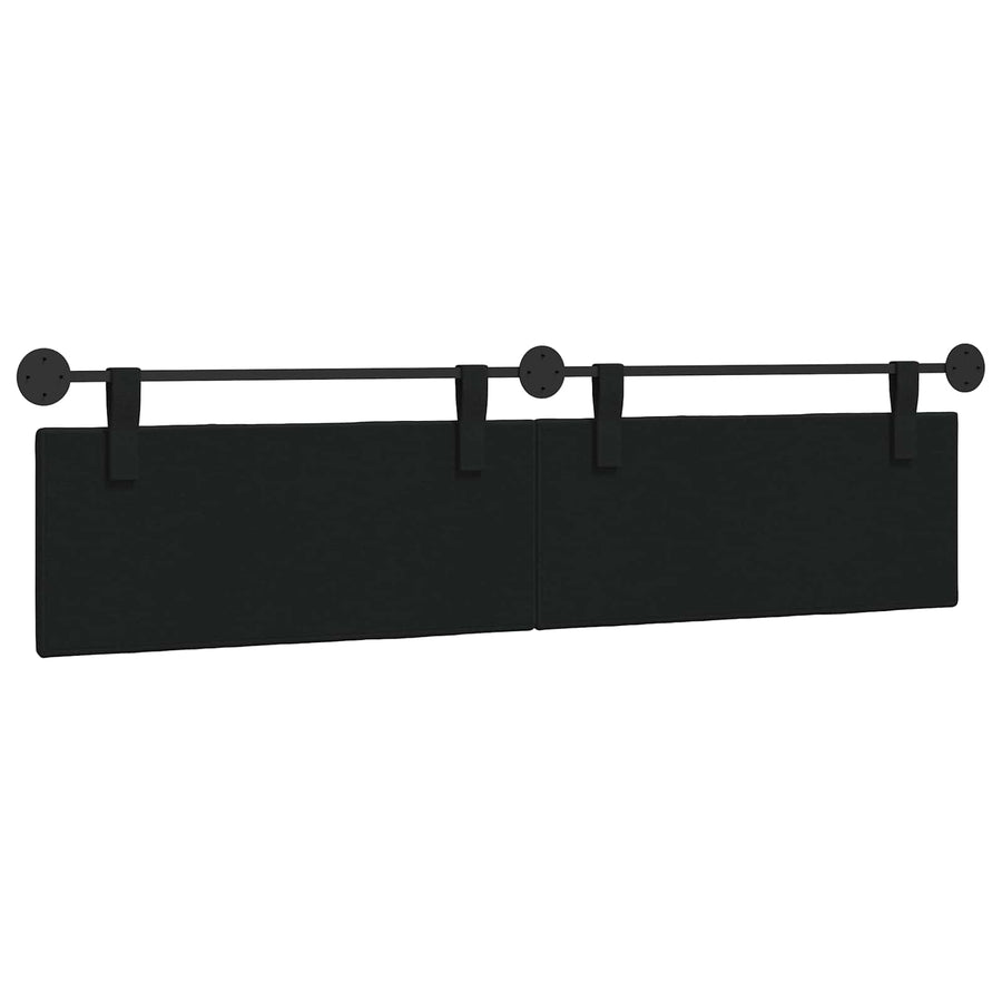 Hangend Hoofdeinde Wandgemonteerd Zwart 210 x 55 x 5 cm Stof