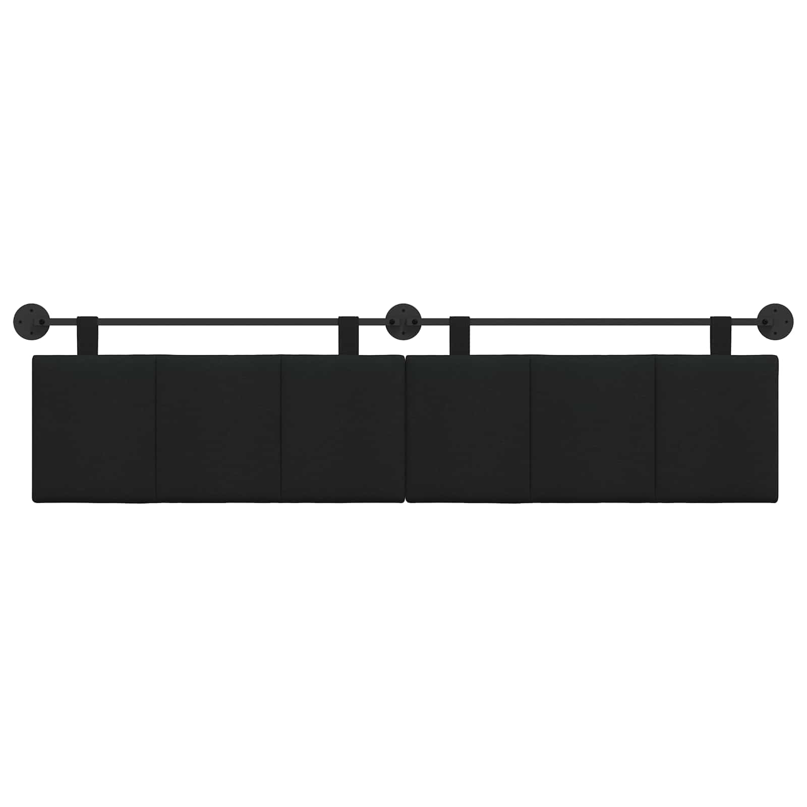Hangend Hoofdeinde Wandgemonteerd Zwart 210 x 55 x 5 cm Stof