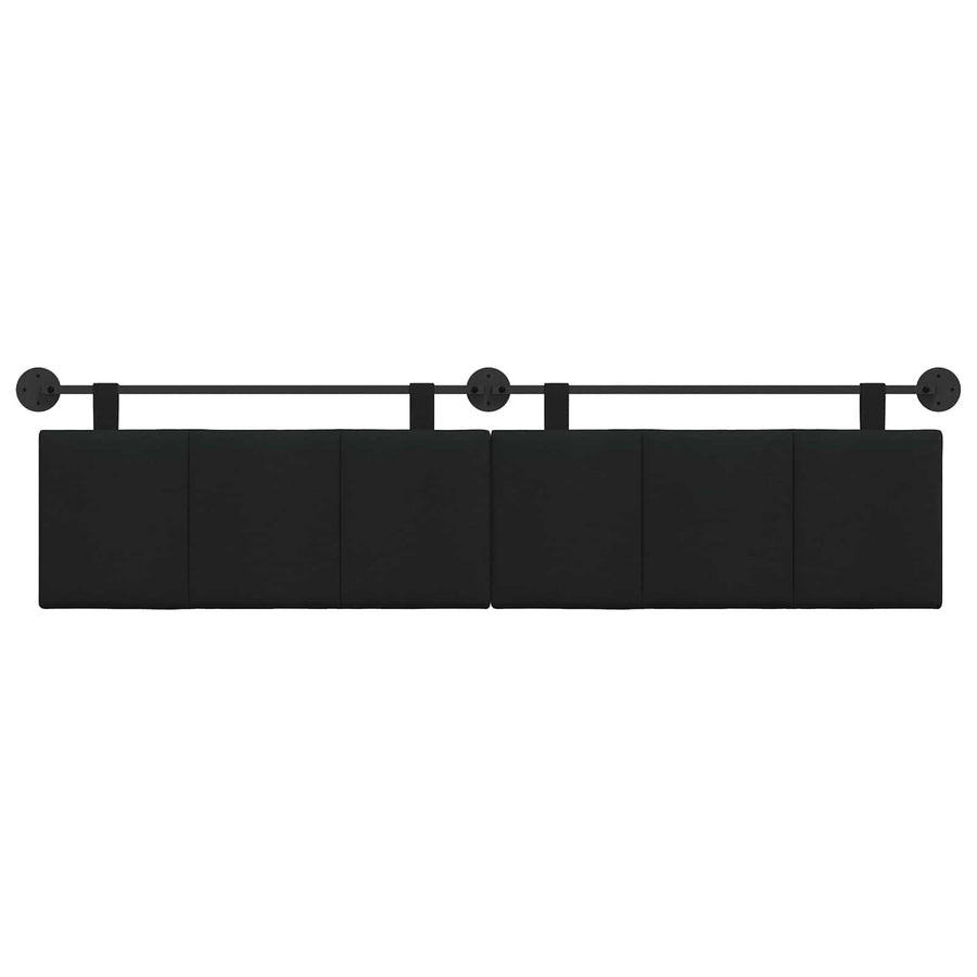 Hangend Hoofdeinde Wandgemonteerd Zwart 210 x 55 x 5 cm Stof