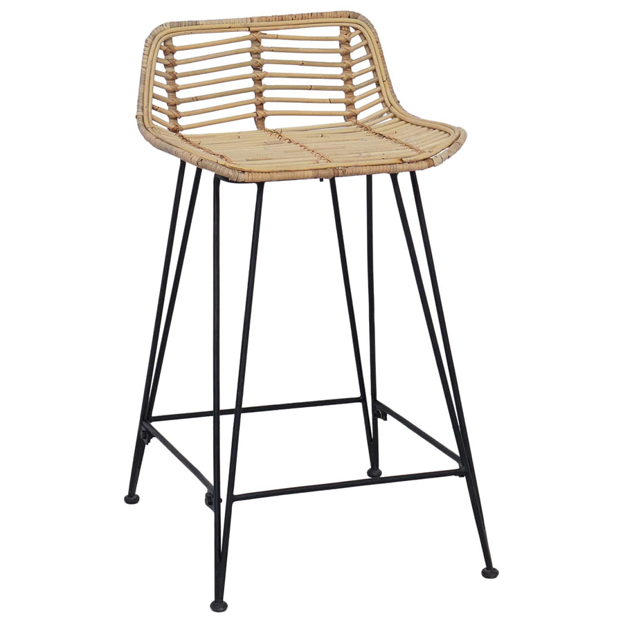 Barkruk 2 pcs Naturel 44 x 45 x 76 cm Rattan en staal