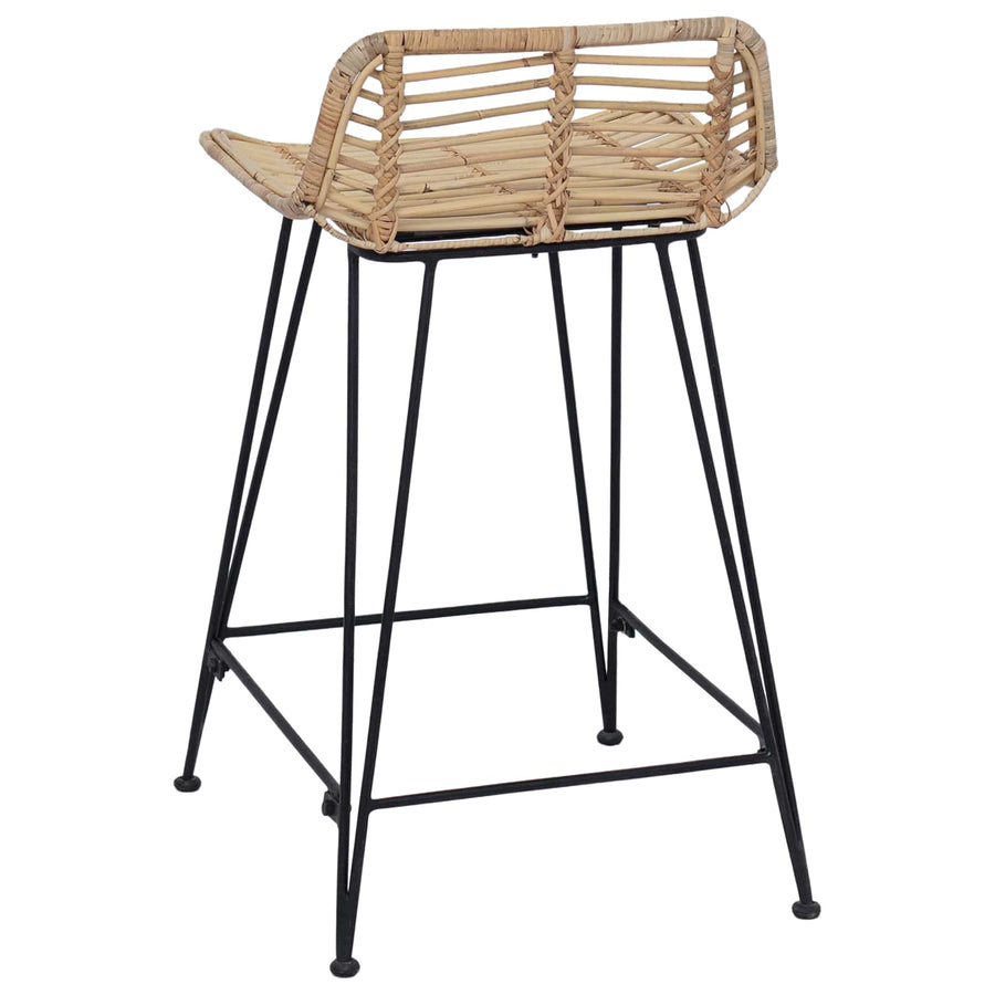 Barkruk 2 pcs Naturel 44 x 45 x 76 cm Rattan en staal