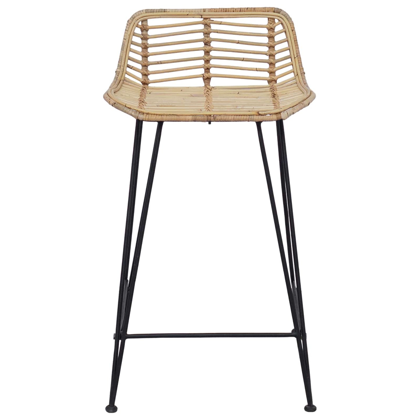 Barkruk 2 pcs Naturel 44 x 45 x 76 cm Rattan en staal