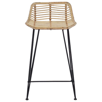 Barkruk 2 pcs Naturel 44 x 45 x 76 cm Rattan en staal
