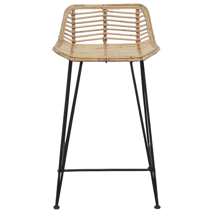 Barkruk 2 pcs Naturel 44 x 45 x 76 cm Rattan en staal