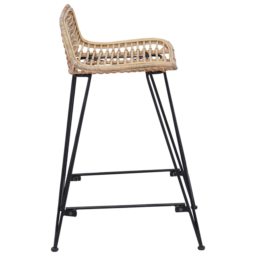 Barkruk 2 pcs Naturel 44 x 45 x 76 cm Rattan en staal