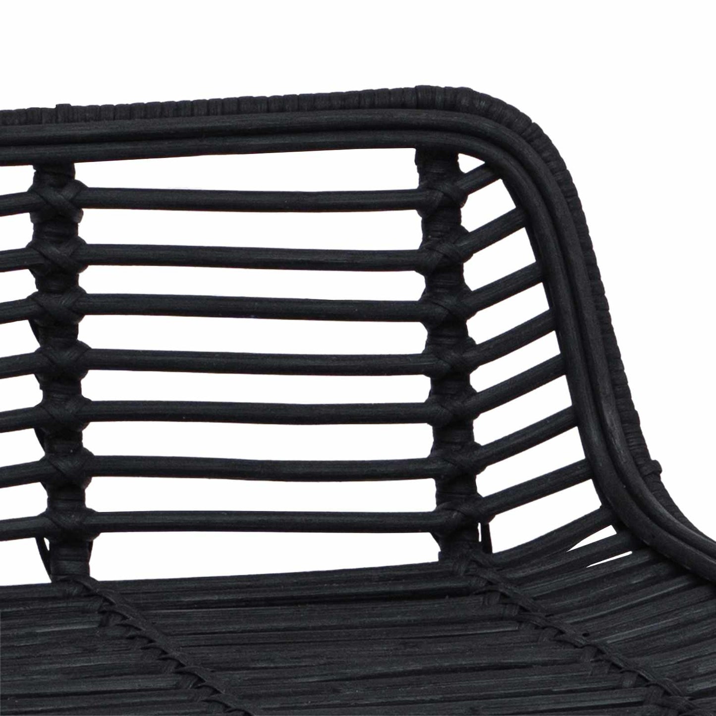 Barkruk 2 pcs Zwart 44 x 45 x 76 cm Rattan en staal