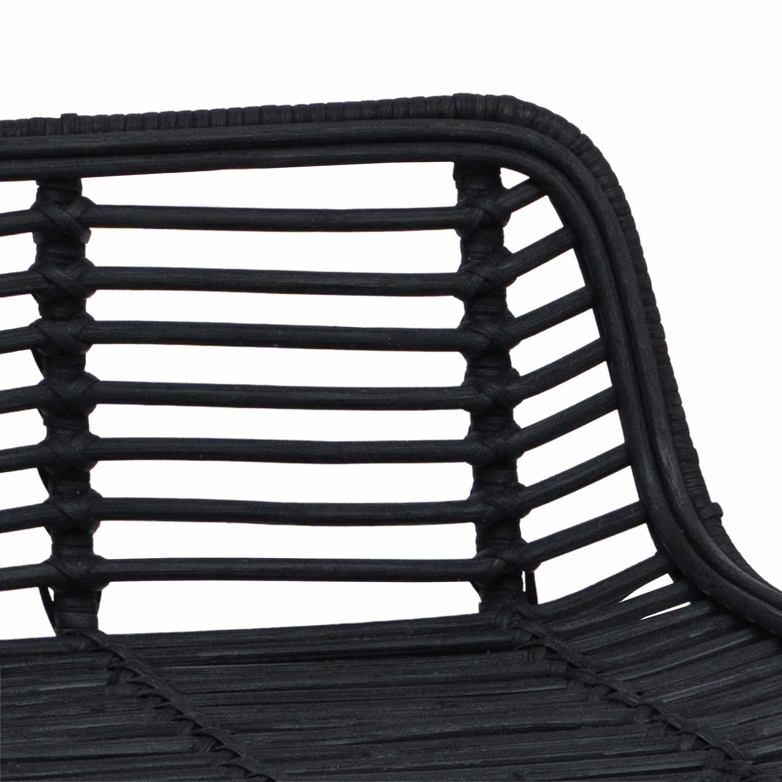 Barkruk 2 pcs Zwart 44 x 45 x 76 cm Rattan en staal