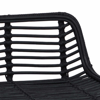 Barkruk 2 pcs Zwart 44 x 45 x 76 cm Rattan en staal