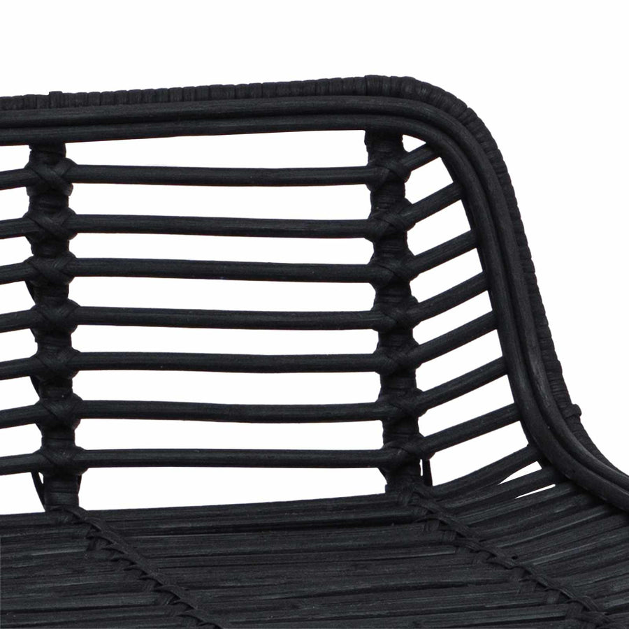 Barkruk 2 pcs Zwart 44 x 45 x 76 cm Rattan en staal