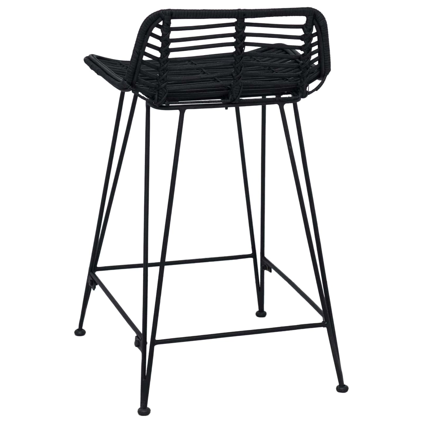 Barkruk 2 pcs Zwart 44 x 45 x 76 cm Rattan en staal