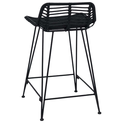 Barkruk 2 pcs Zwart 44 x 45 x 76 cm Rattan en staal