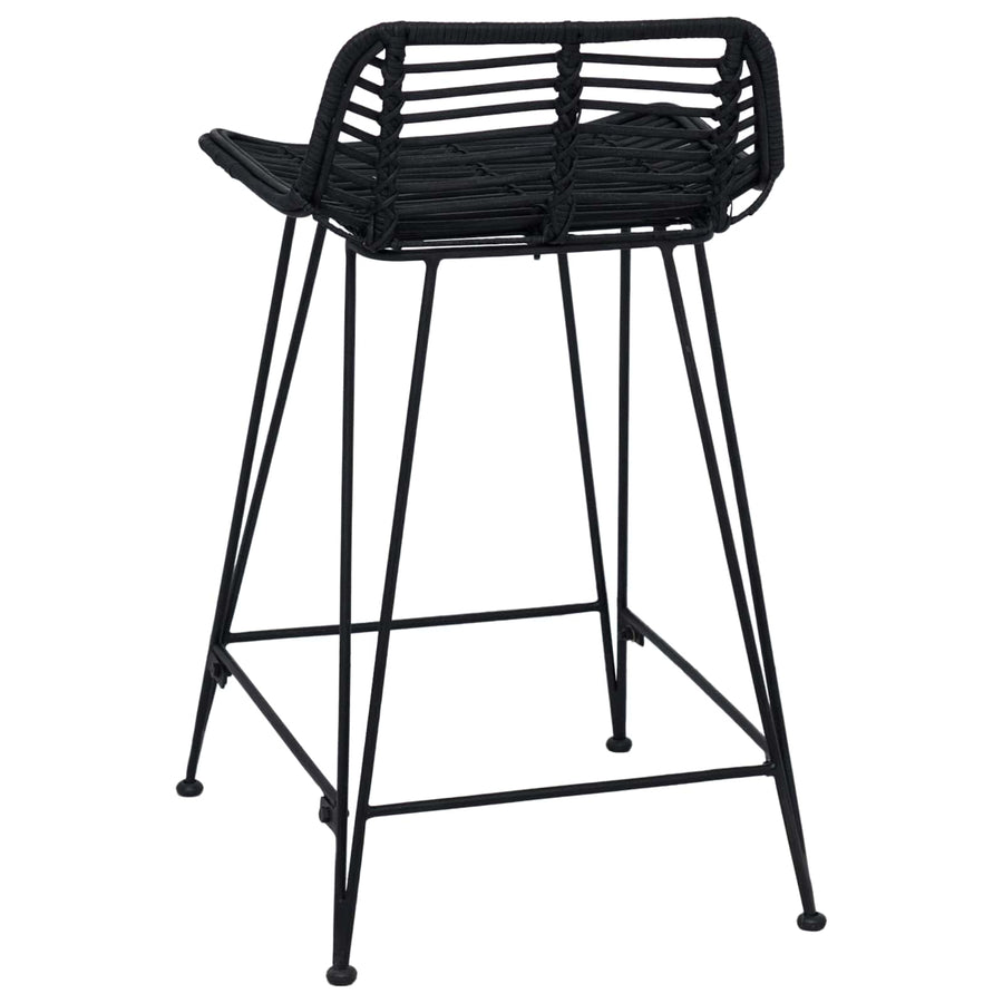 Barkruk 2 pcs Zwart 44 x 45 x 76 cm Rattan en staal